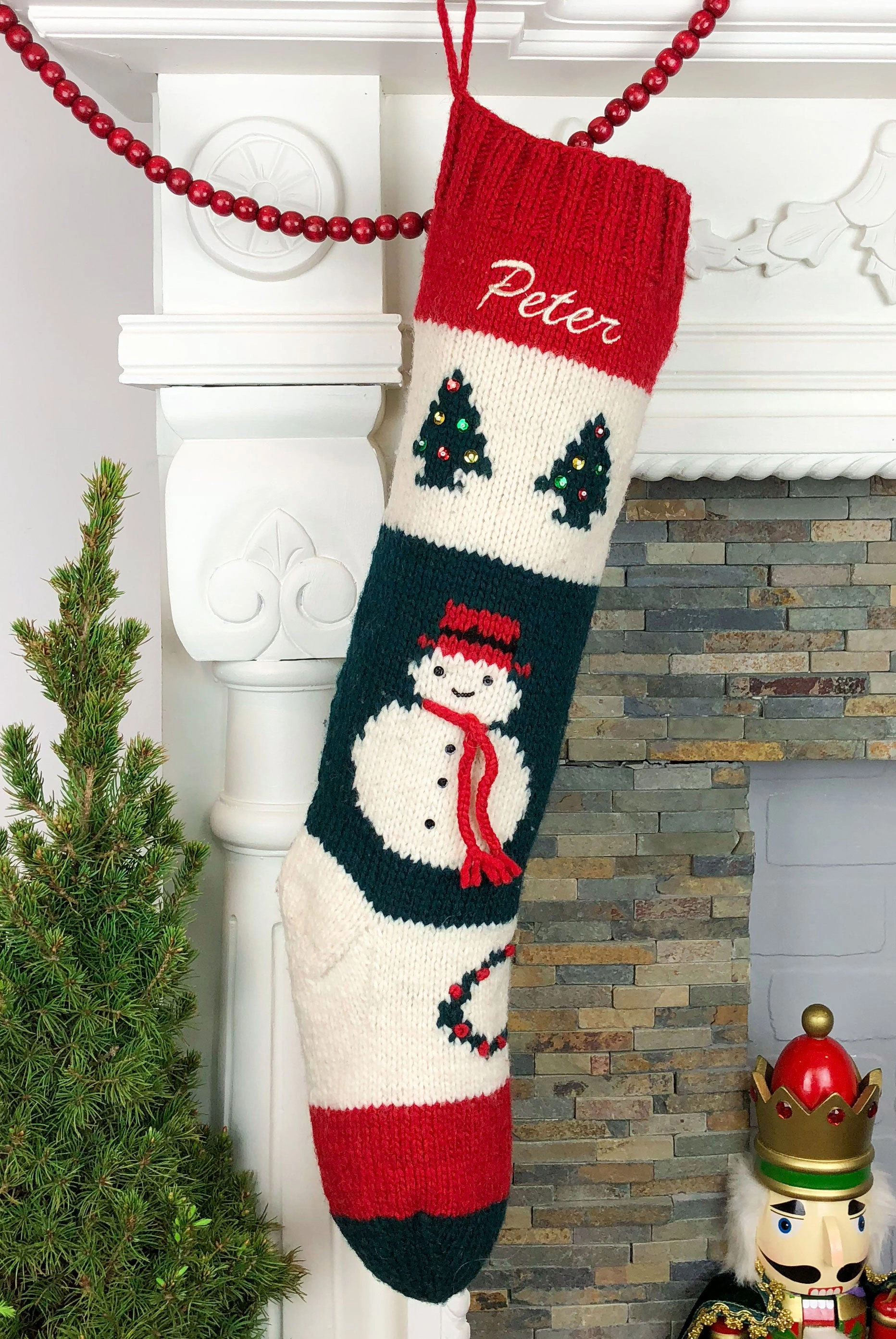 Snowman Stocking: Your Name, Your Snowman! Cozy & Custom Holiday Cheer.
