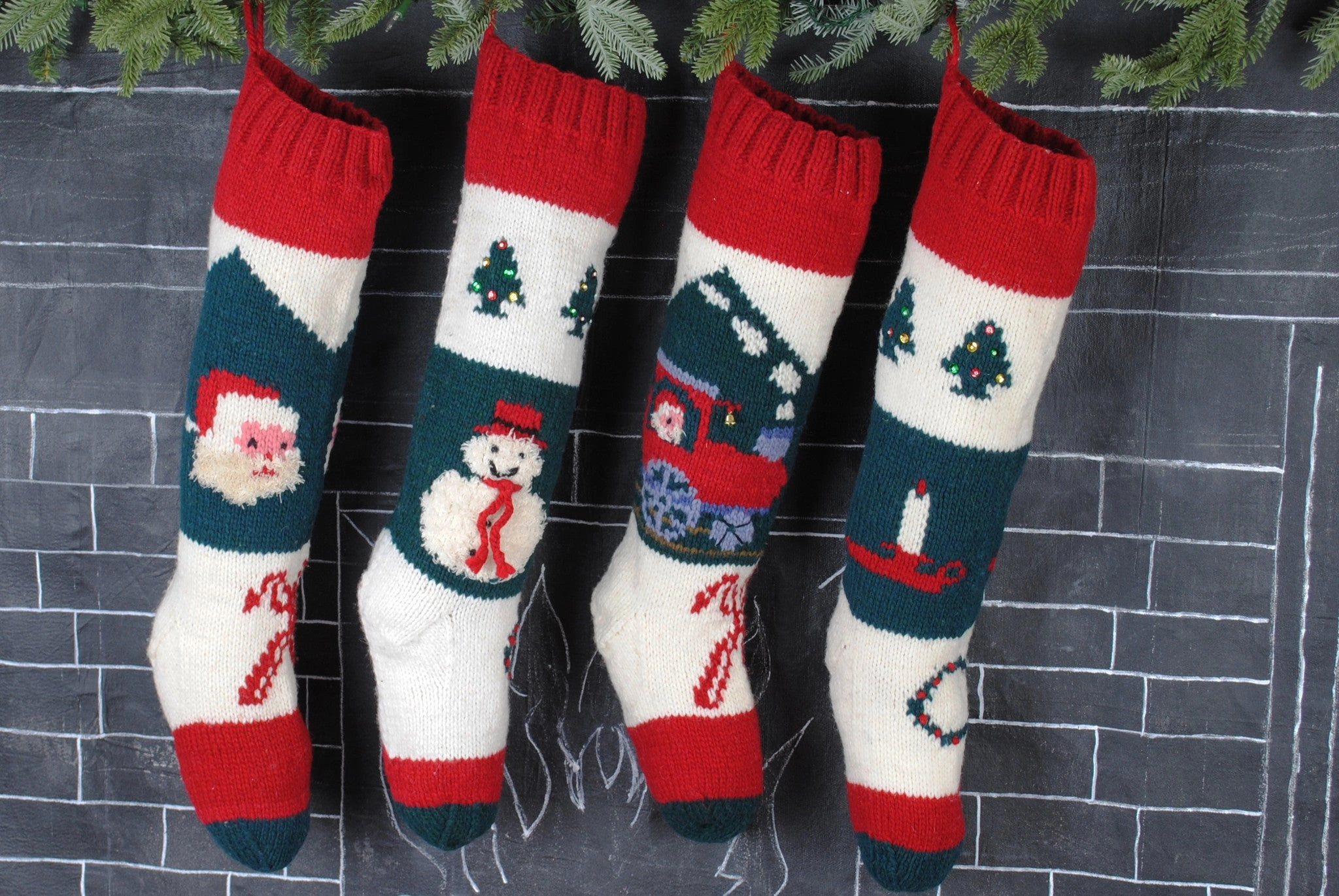 Cozy Christmas Train Stocking Personalized Knit Joy