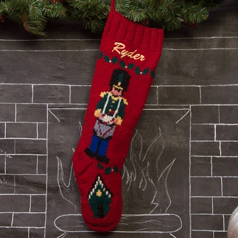 Cozy Drummer Boy Stocking Handmade Wool Christmas Cheer Unique Gift Holiday Decor
