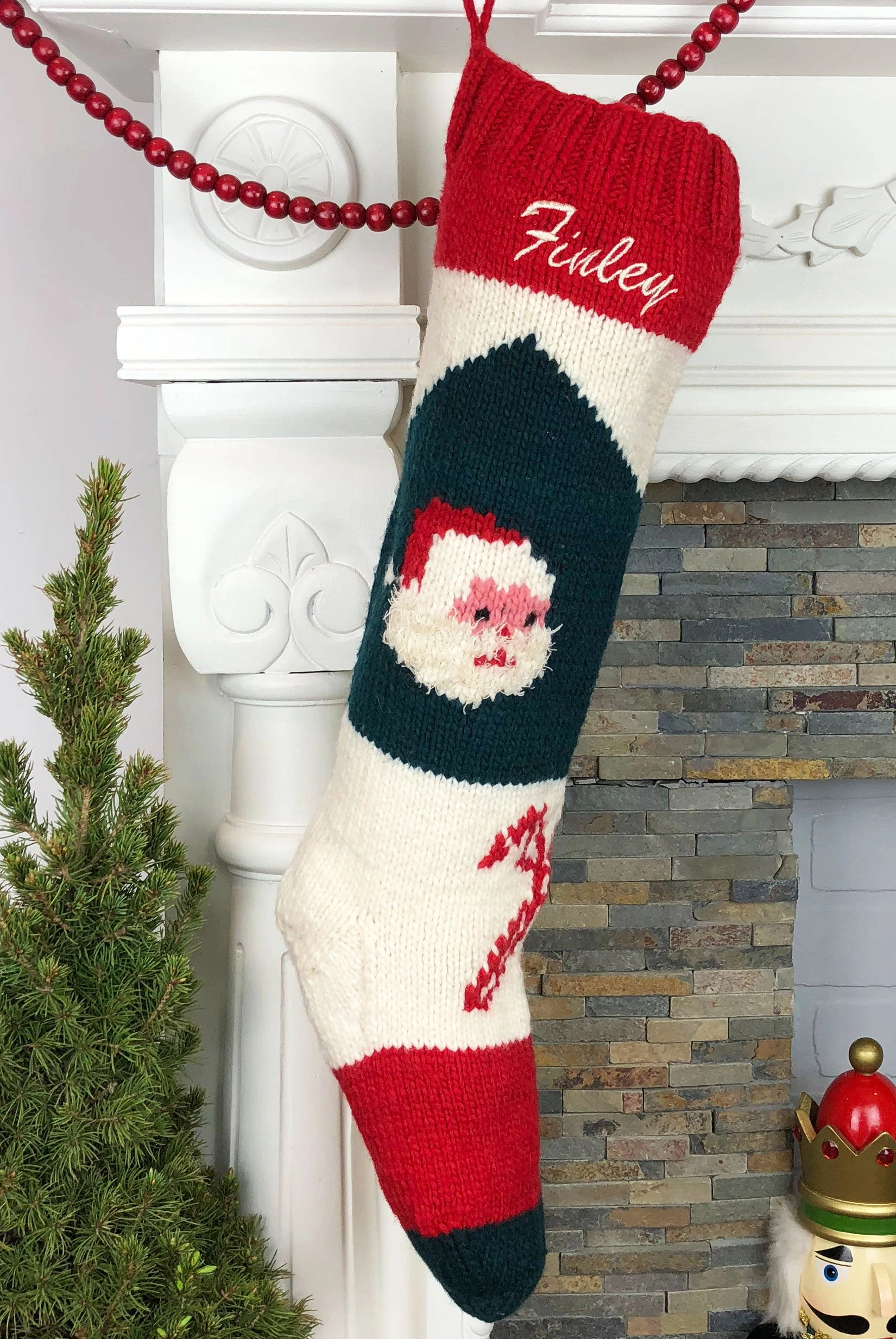 Santa's Own Knit Stocking: Personalized Christmas Cheer for Your Home!