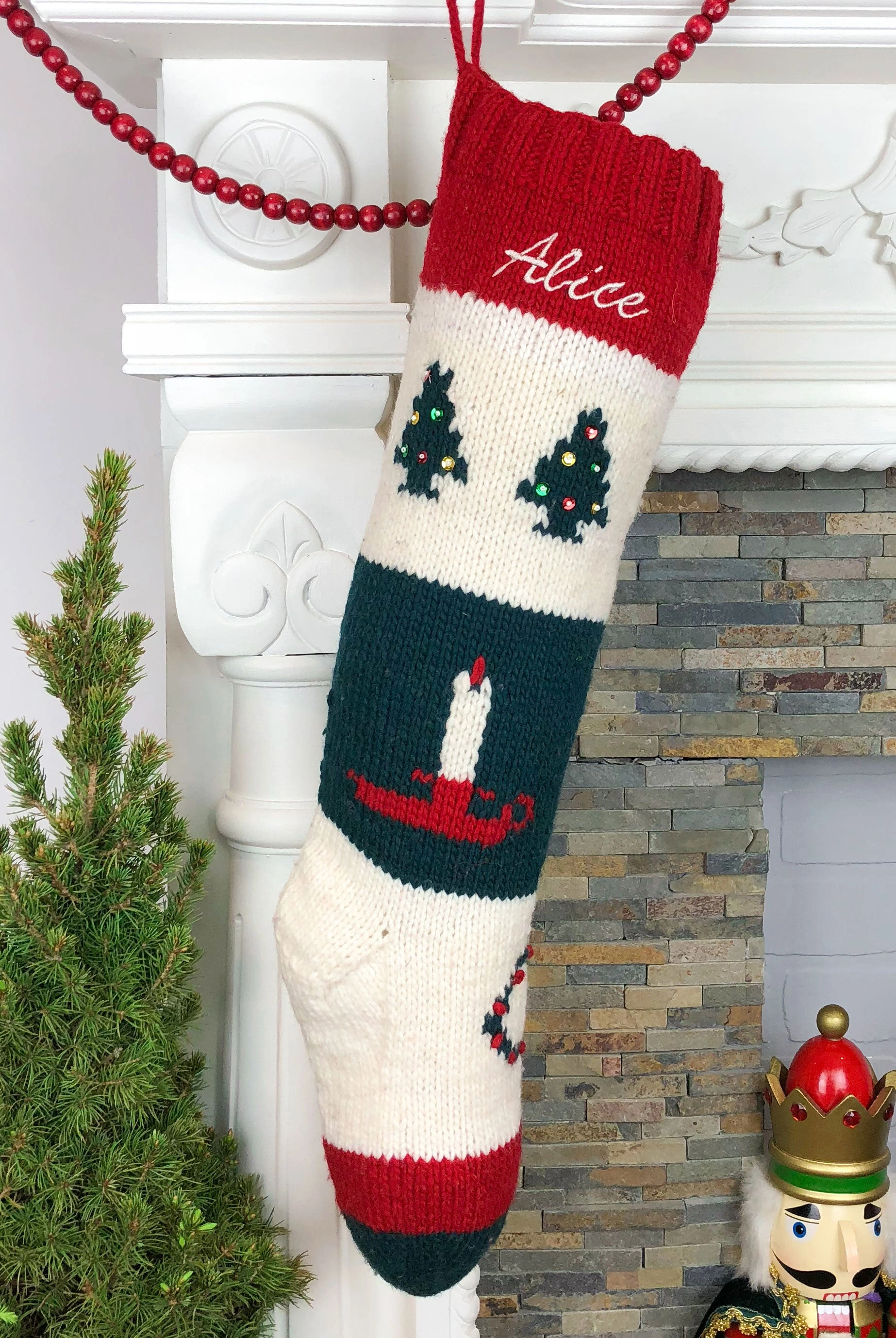 Cozy Christmas: Personalized Knit Stocking for a Festive Home