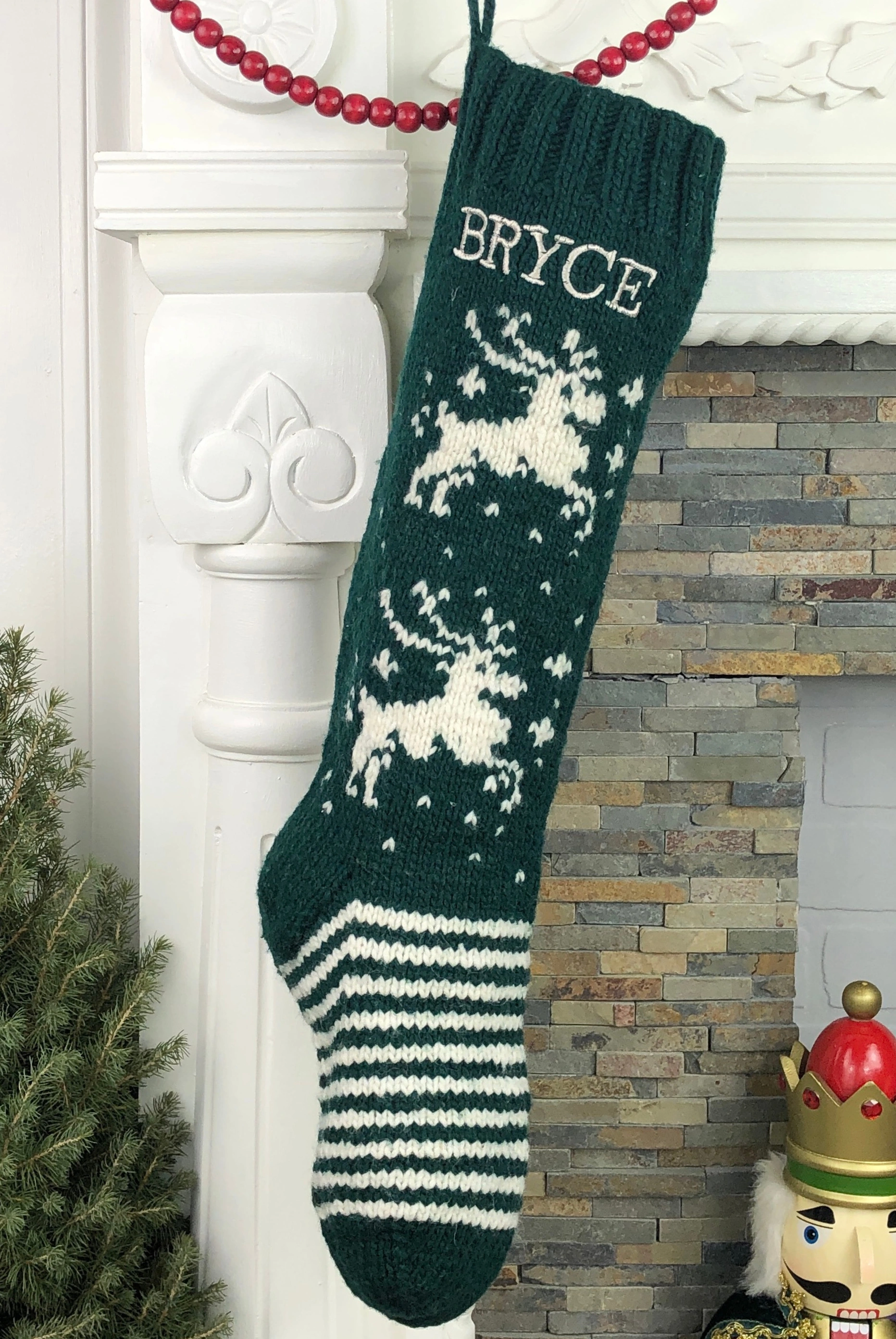 Cozy Reindeer Christmas Stocking Personalized Holiday Decor